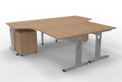 Doppelarbeitsplatz O324 Eiche